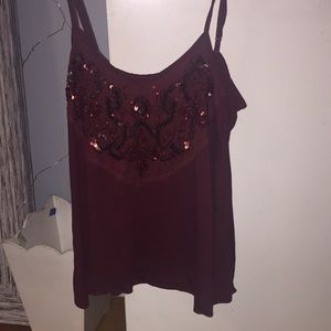 Red tank top with sequins